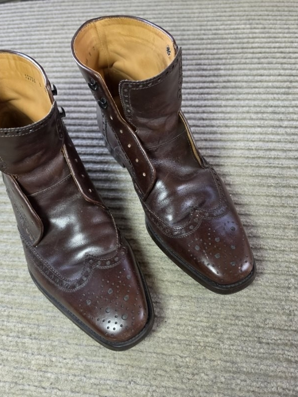 Magnanni Wingtip Dress Boots Mens Size 9D Brown Leather Ankle Lace Up 13738